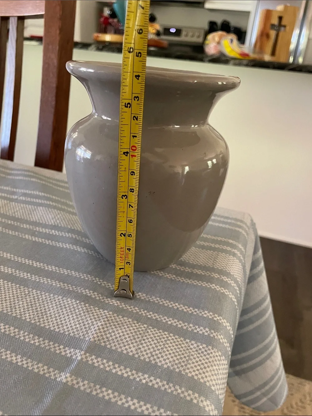 Neutral Glazed Ceramic Vase - Picture 3 of 4